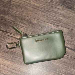 Lululemon Olive Leather Keychain Pouch